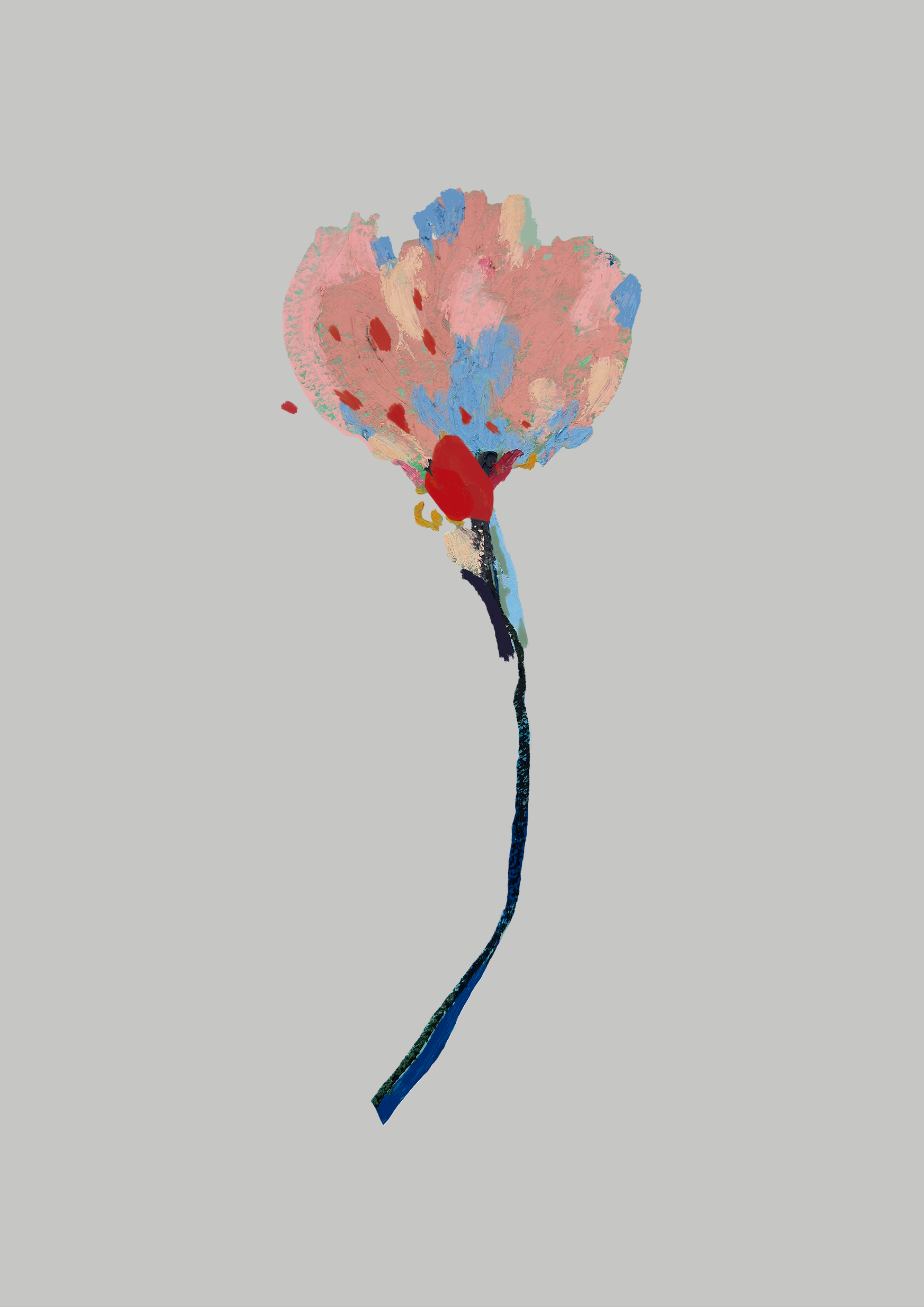Print #Flor03 da A'IUNE na variação off-white, com ilustração floral pintada à mão e finalizada digitalmente.