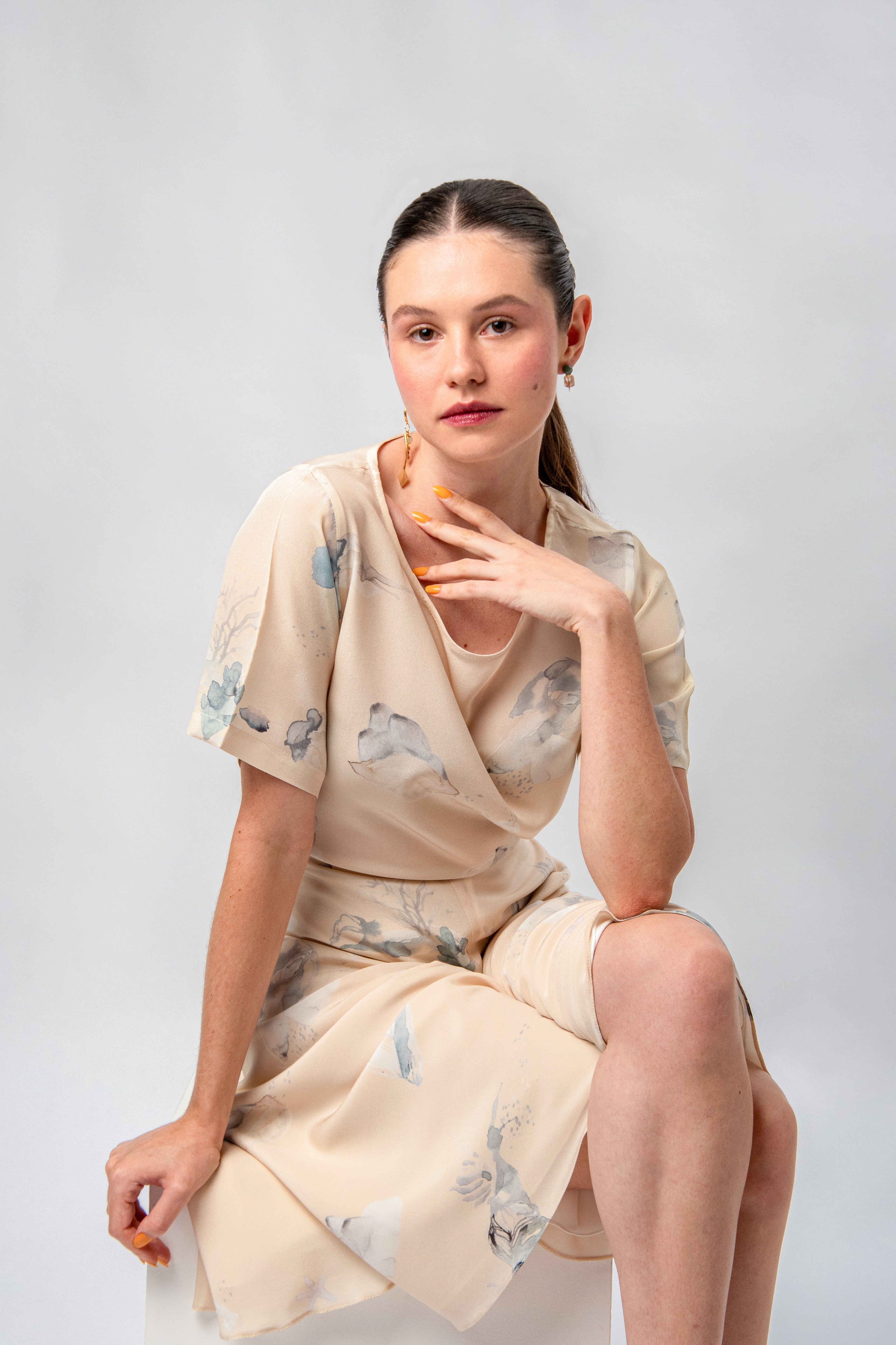 camiseta seda conchas